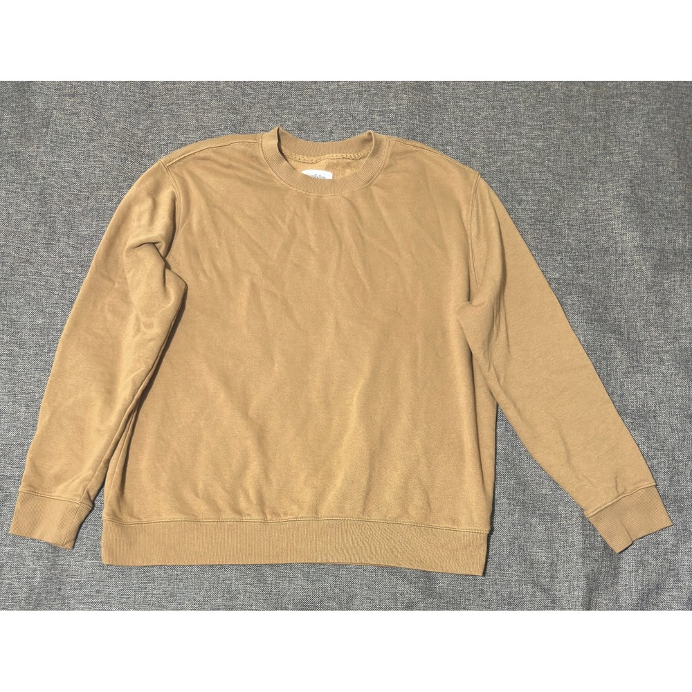 Goodfellow & Co Mens XXL Sweatshirt Tan Brown Long Sleeve Crew Neck Pullover